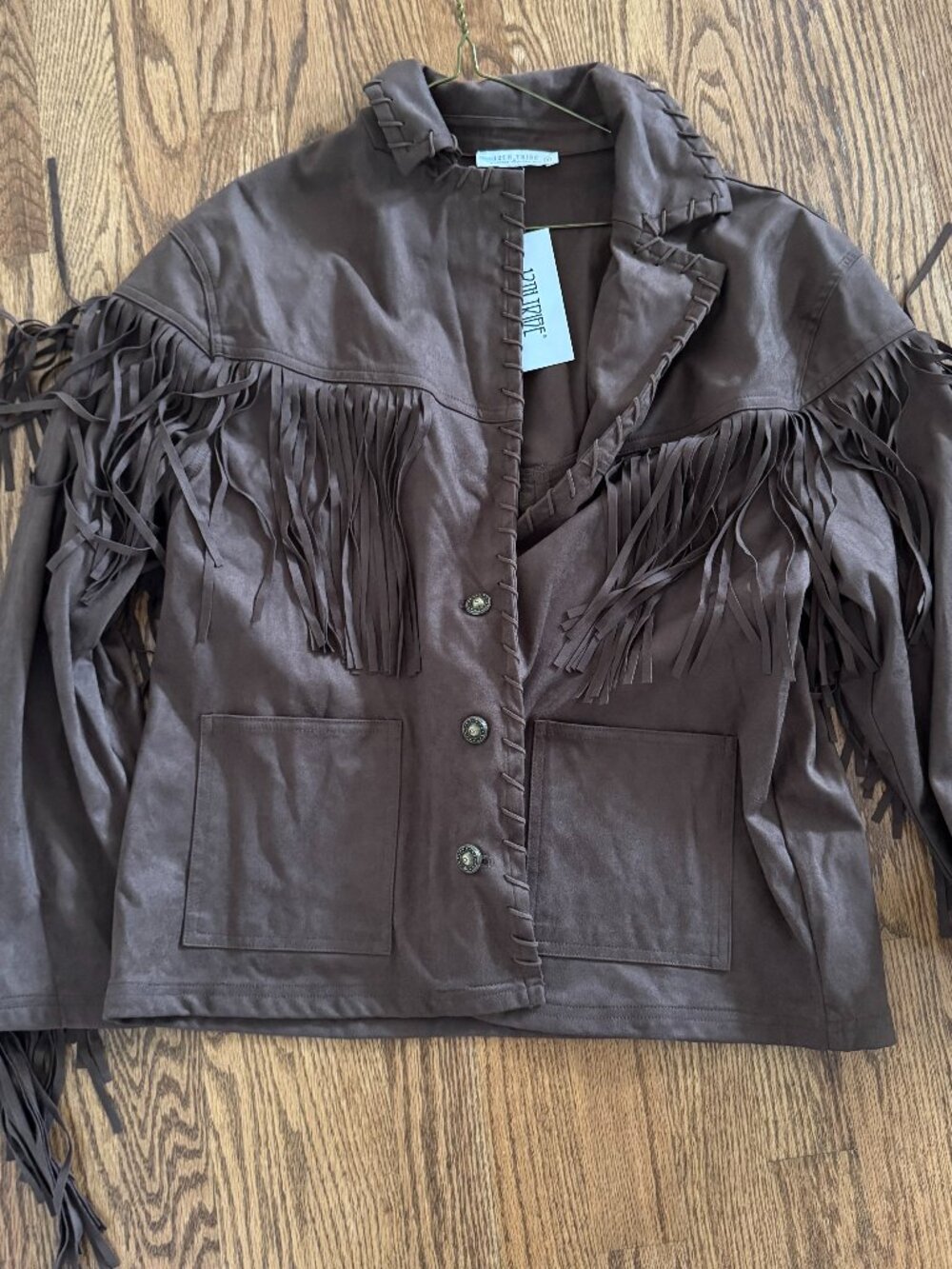 NWT 12th Tribe Devon Mocha Vegan Suede Shacket